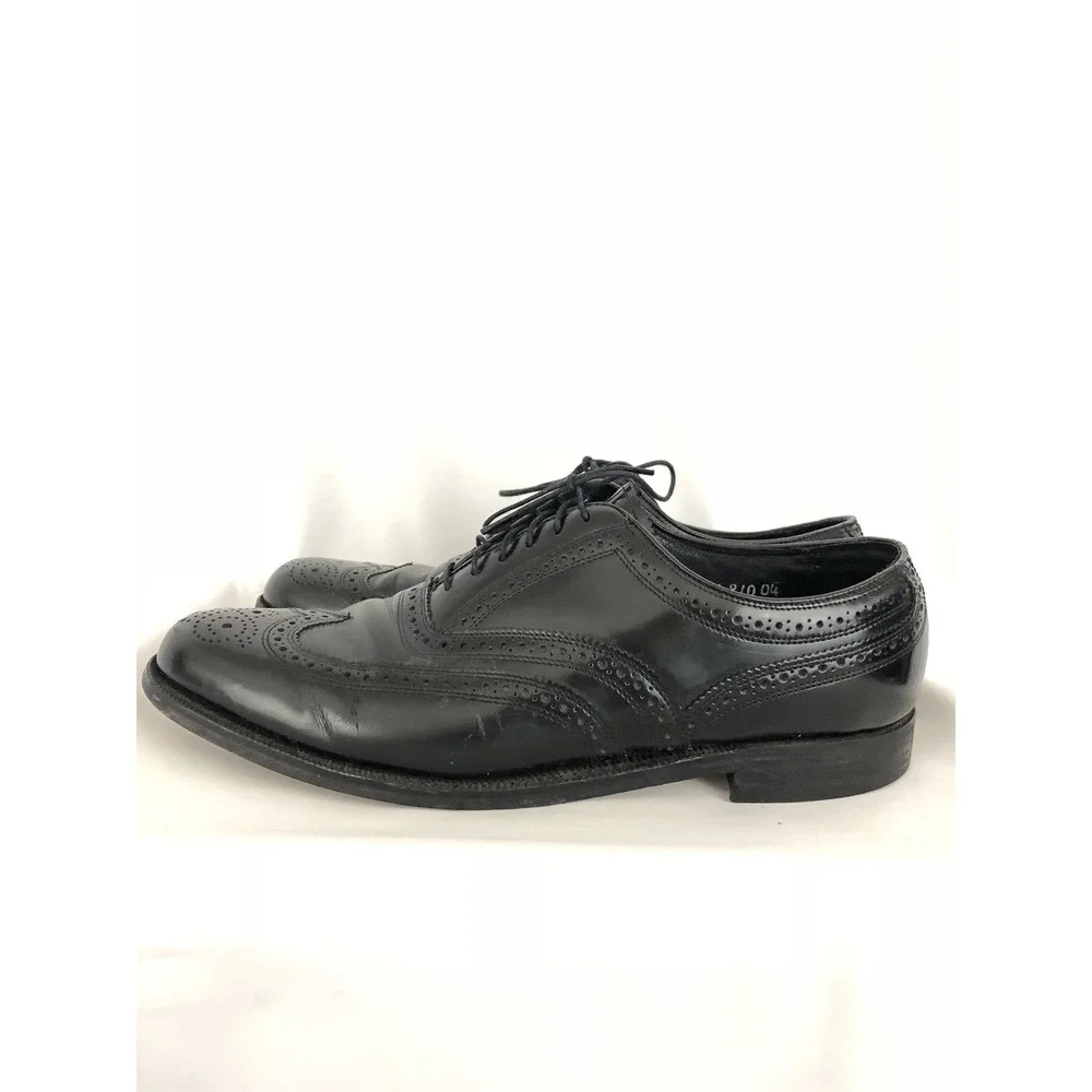 Florsheim Mens Black Leather Wingtip Lace Up Dress Shoes Size 9 D‎ SH251